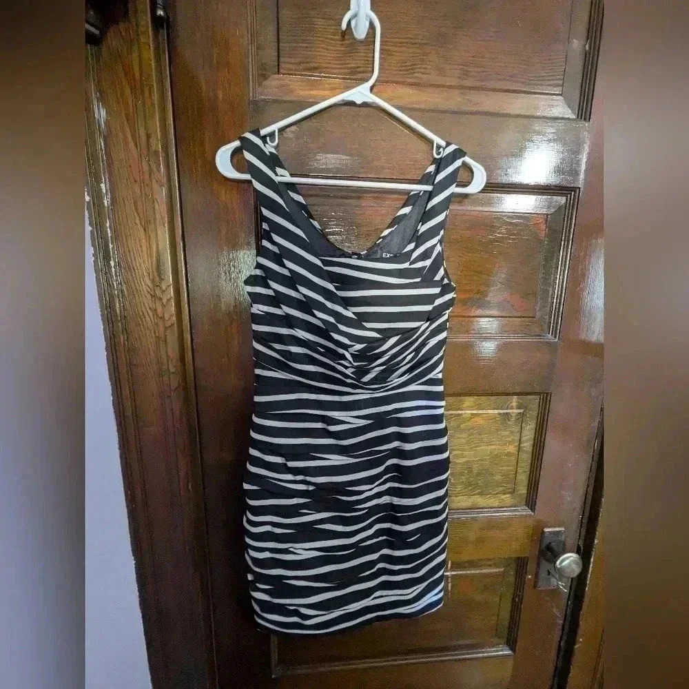 NWT Express Square Neck Ruched Dress